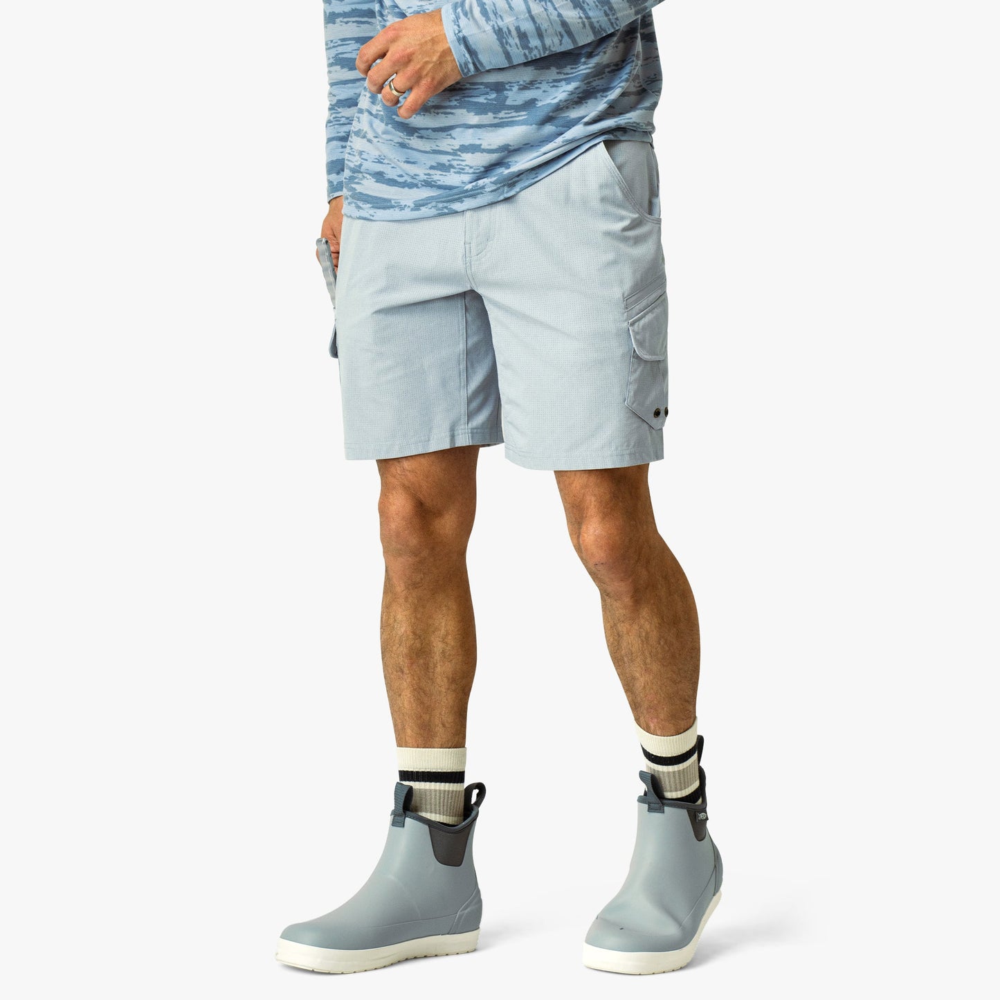 AFTCO Pinnacle Fishing Shorts Naval Storm Camo