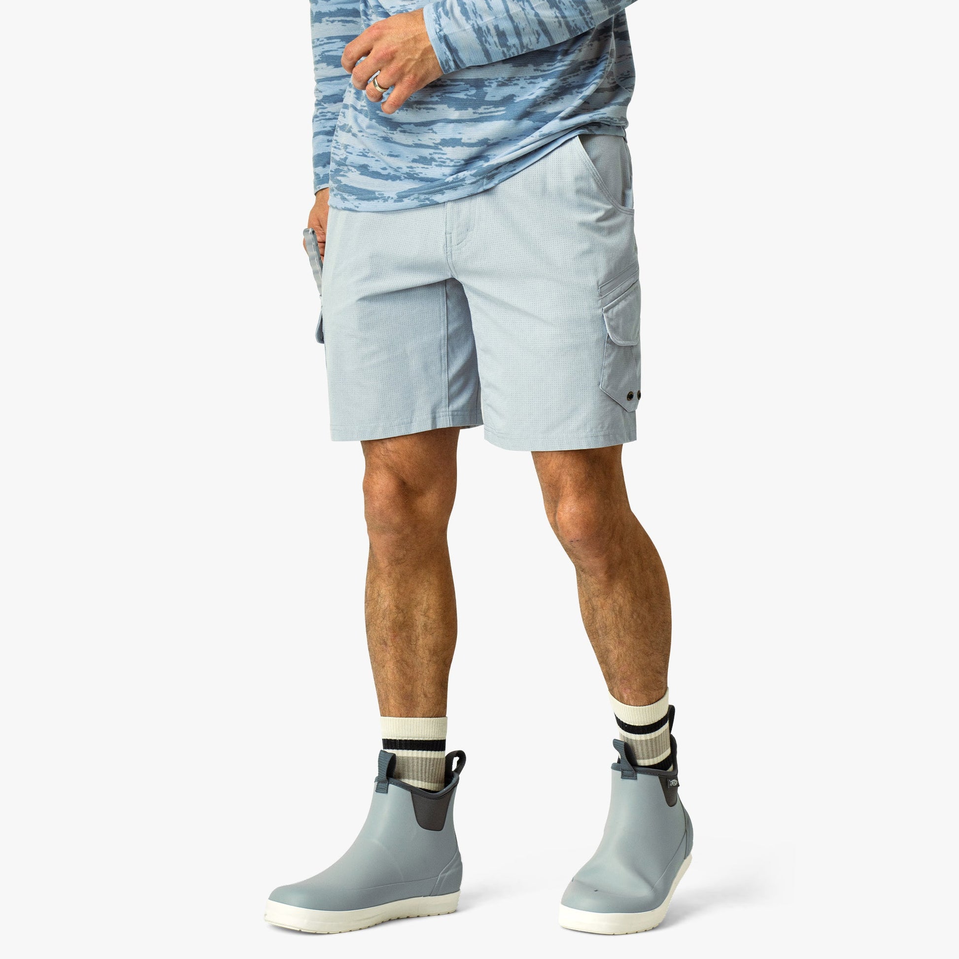 AFTCO Pinnacle Fishing Shorts Naval Storm Camo