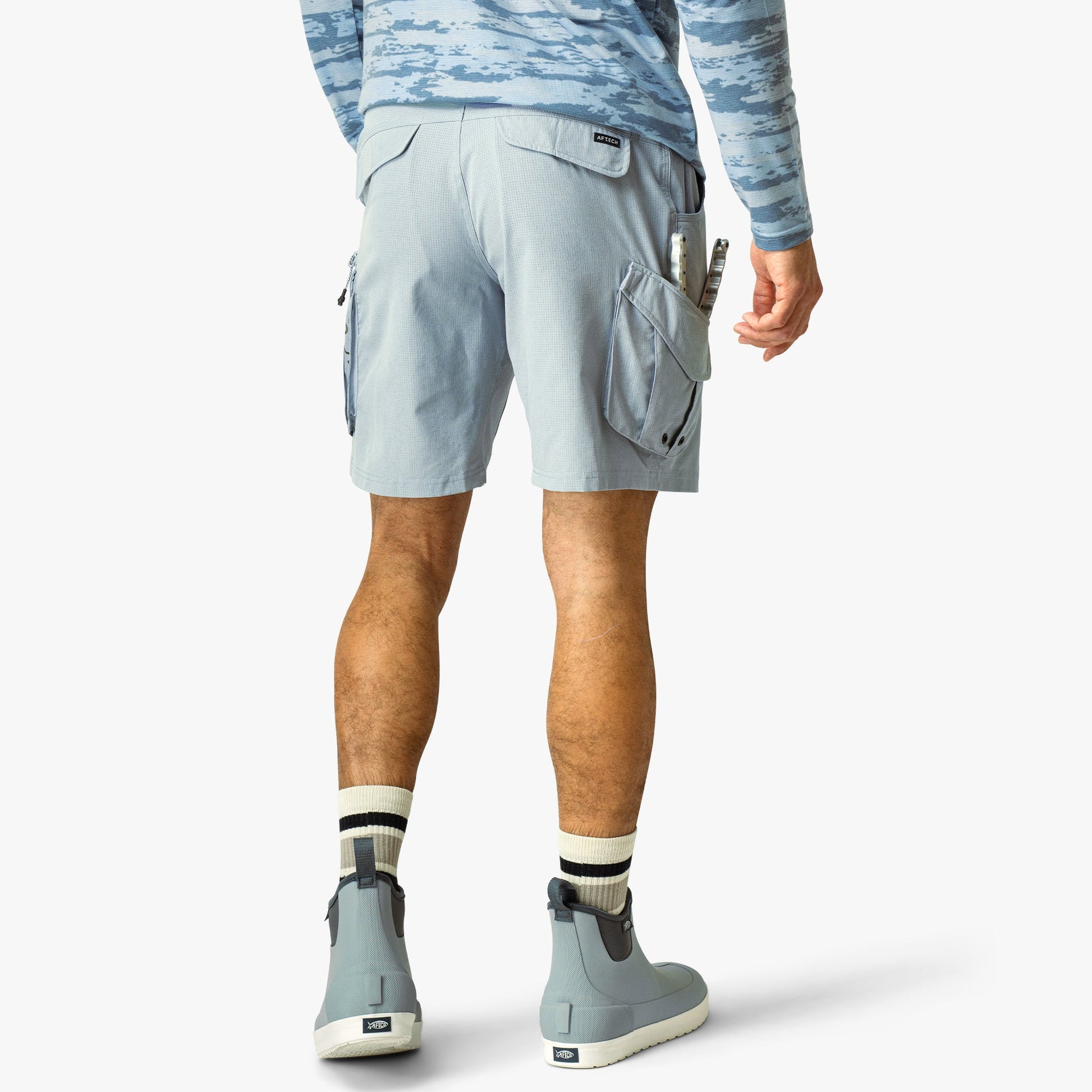 AFTCO Pinnacle Fishing Shorts Naval Storm Camo