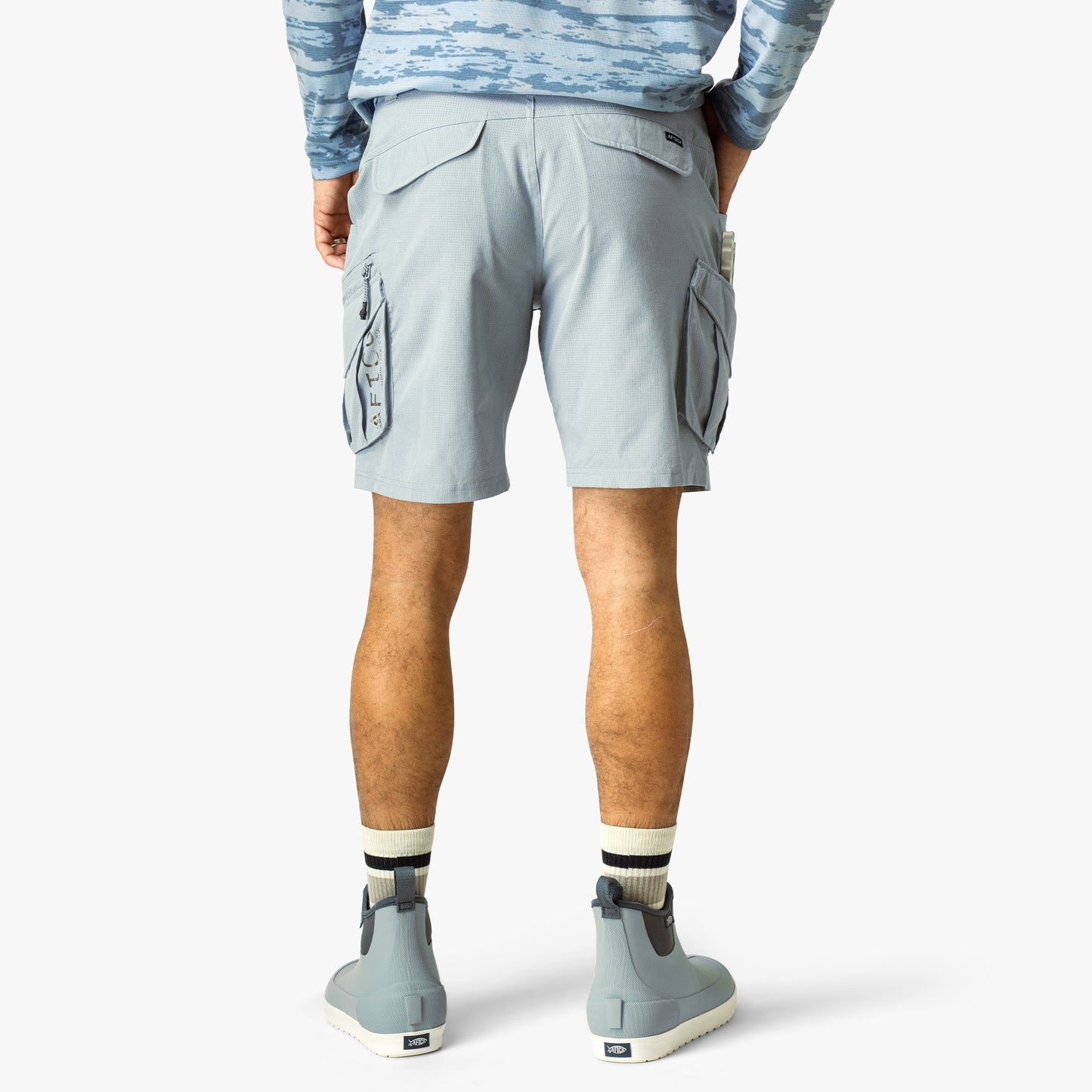 AFTCO Pinnacle Fishing Shorts Naval Storm Camo