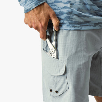 AFTCO Pinnacle Fishing Shorts Naval Storm Camo