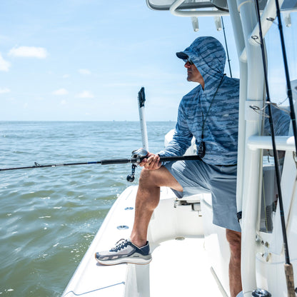 AFTCO Pinnacle Fishing Shorts Naval Storm Camo