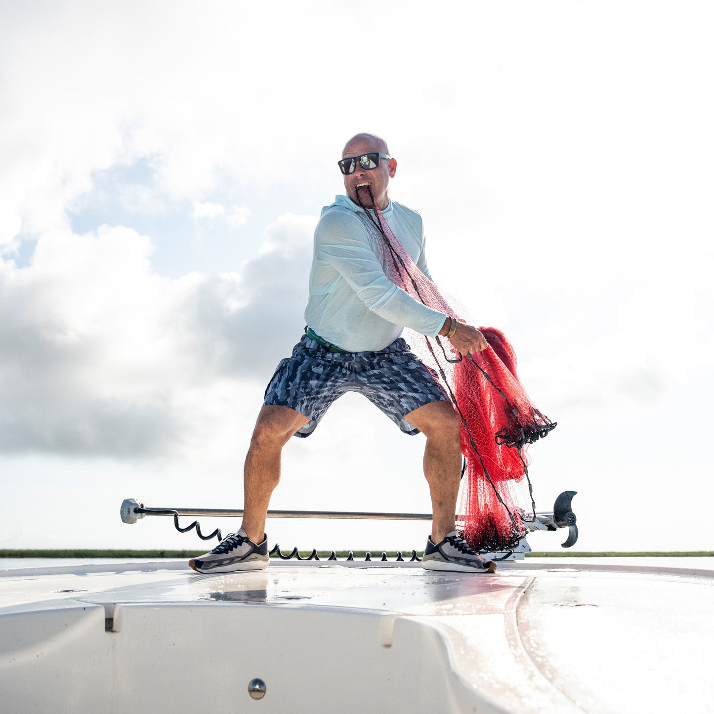 AFTCO Pinnacle Fishing Shorts Naval Storm Camo