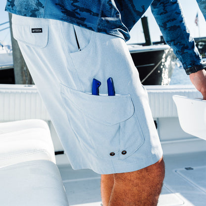 AFTCO Pinnacle Fishing Shorts Naval Storm Camo