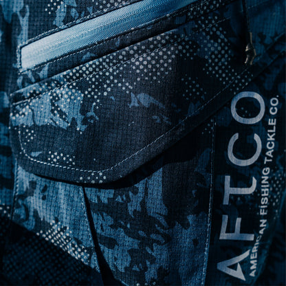 AFTCO Pinnacle Fishing Shorts Naval Storm Camo