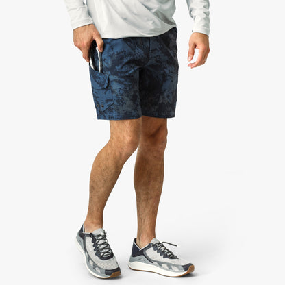 AFTCO Pinnacle Fishing Shorts Naval Storm Camo