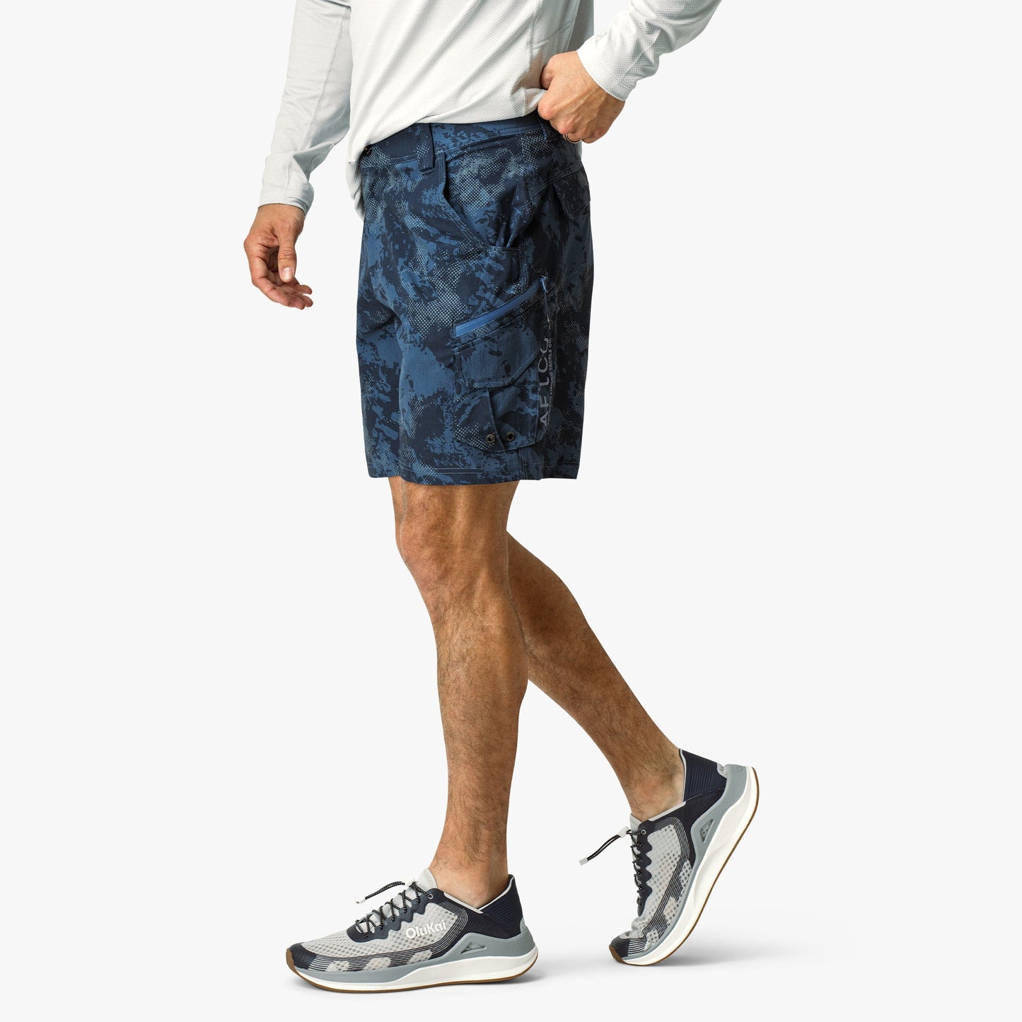 AFTCO Pinnacle Fishing Shorts Naval Storm Camo