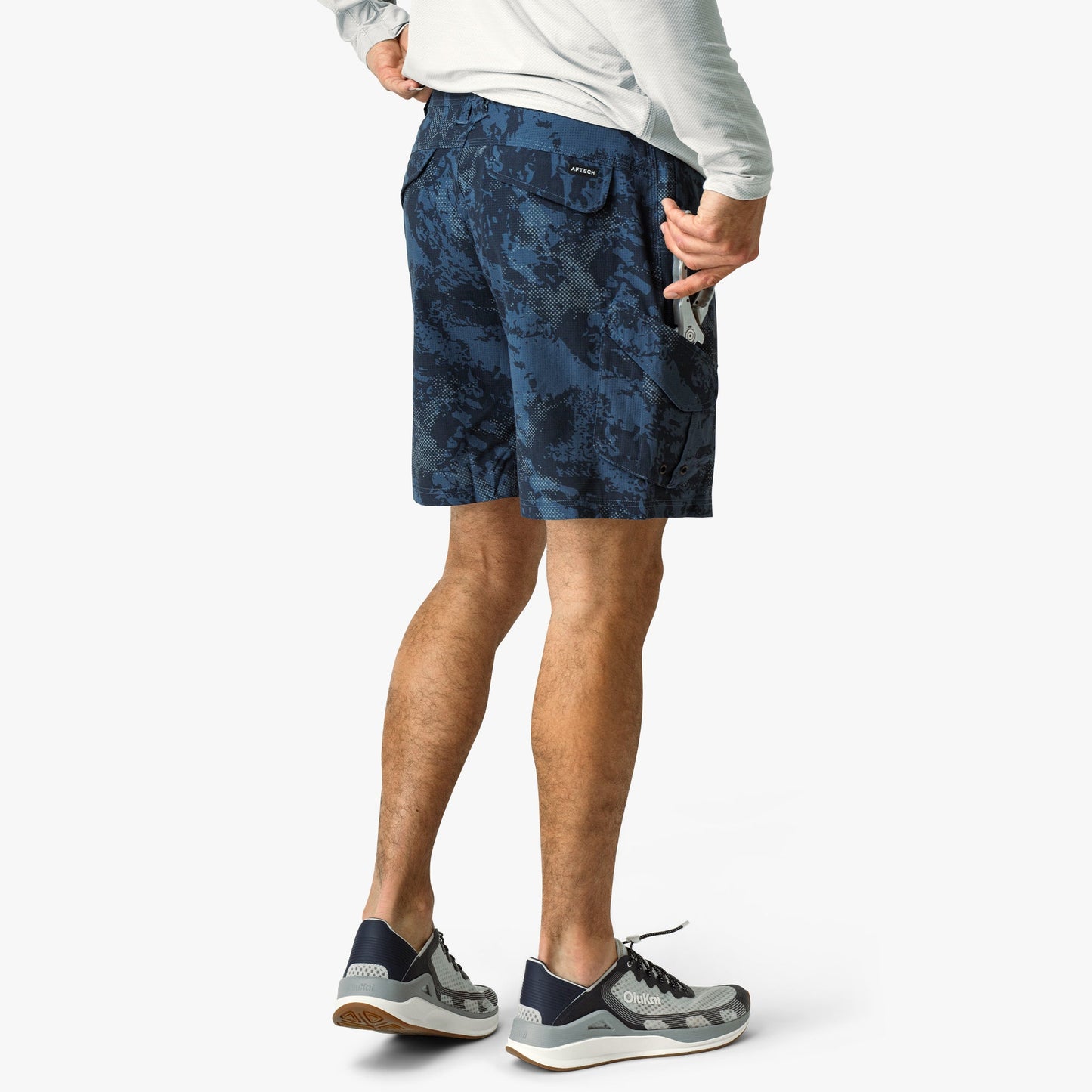 AFTCO Pinnacle Fishing Shorts Naval Storm Camo