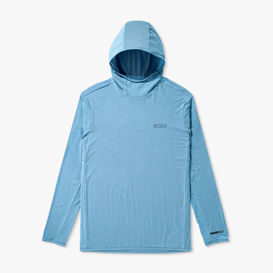 AFTCO Tailwind Long Sleeve Hooded Sun Protection Shirt Blue Shadow