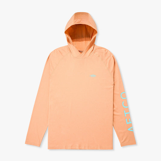 AFTCO Samurai Long Sleeve Sun Protection Hoodie Coral Sands Heather