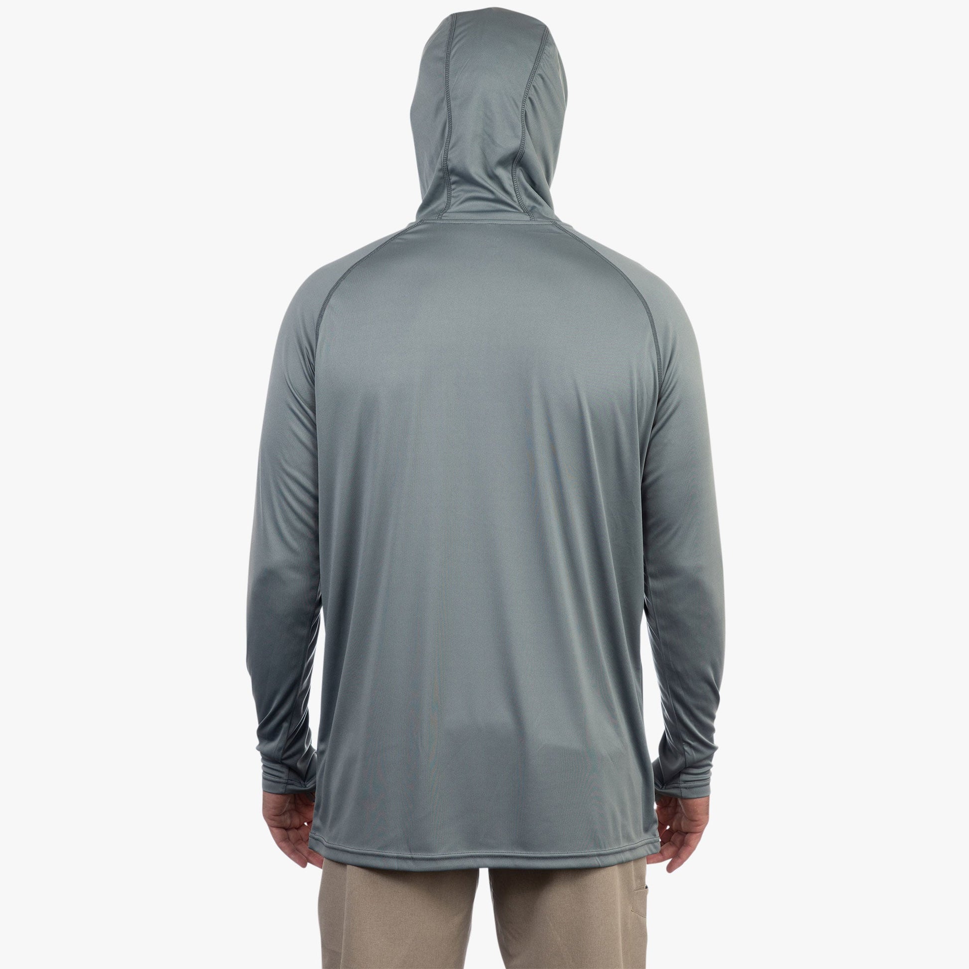 AFTCO Jason Christie's Hooded LS Bass Fishing Performance Shirt Blue Shadow Heather