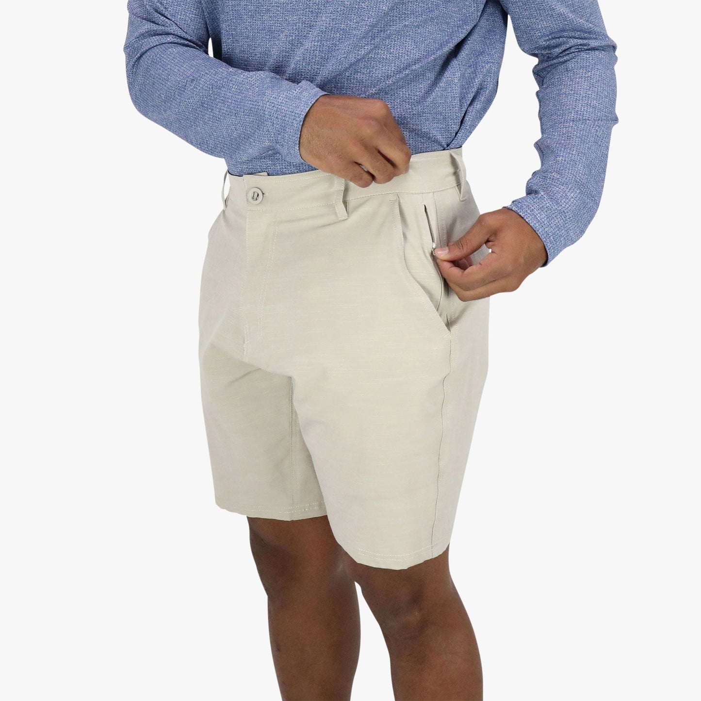 AFTCO 365 Hybrid Stretch Chino Fishing Shorts Khaki 7