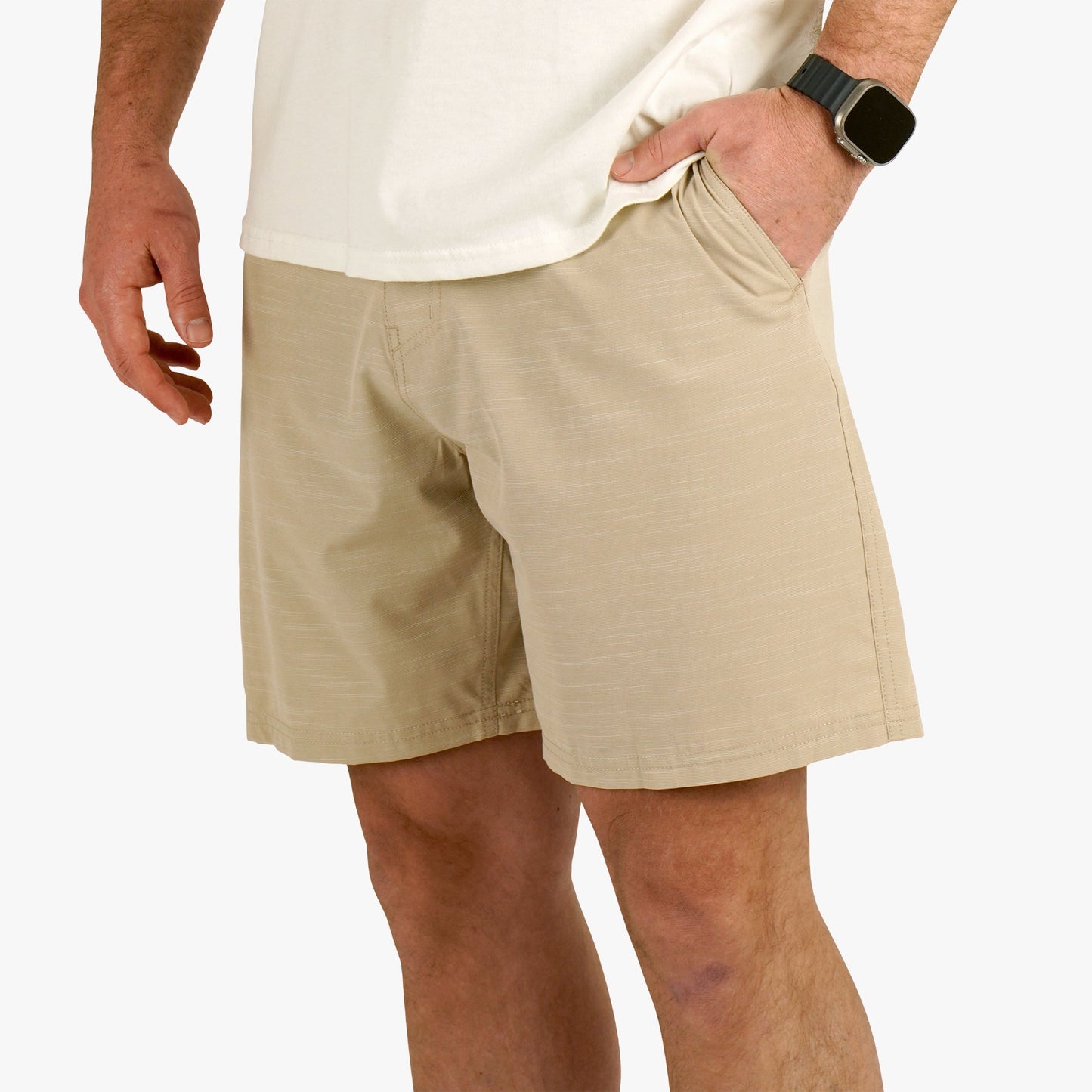 AFTCO 365 Hybrid Stretch Chino Fishing Shorts Khaki 7