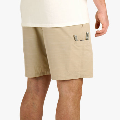 AFTCO 365 Hybrid Stretch Chino Fishing Shorts Khaki 7