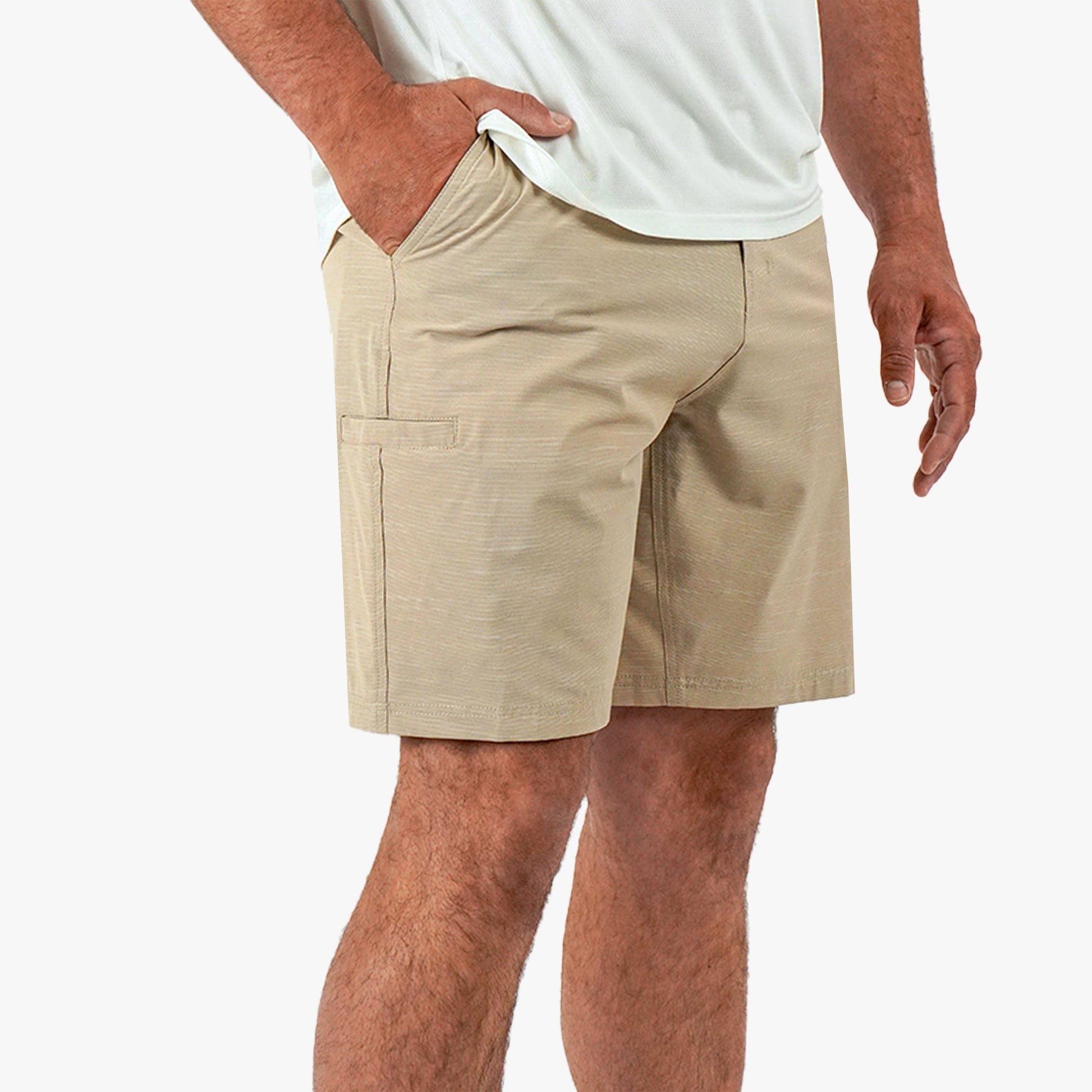 AFTCO 365 Hybrid Stretch Chino Fishing Shorts Khaki 7