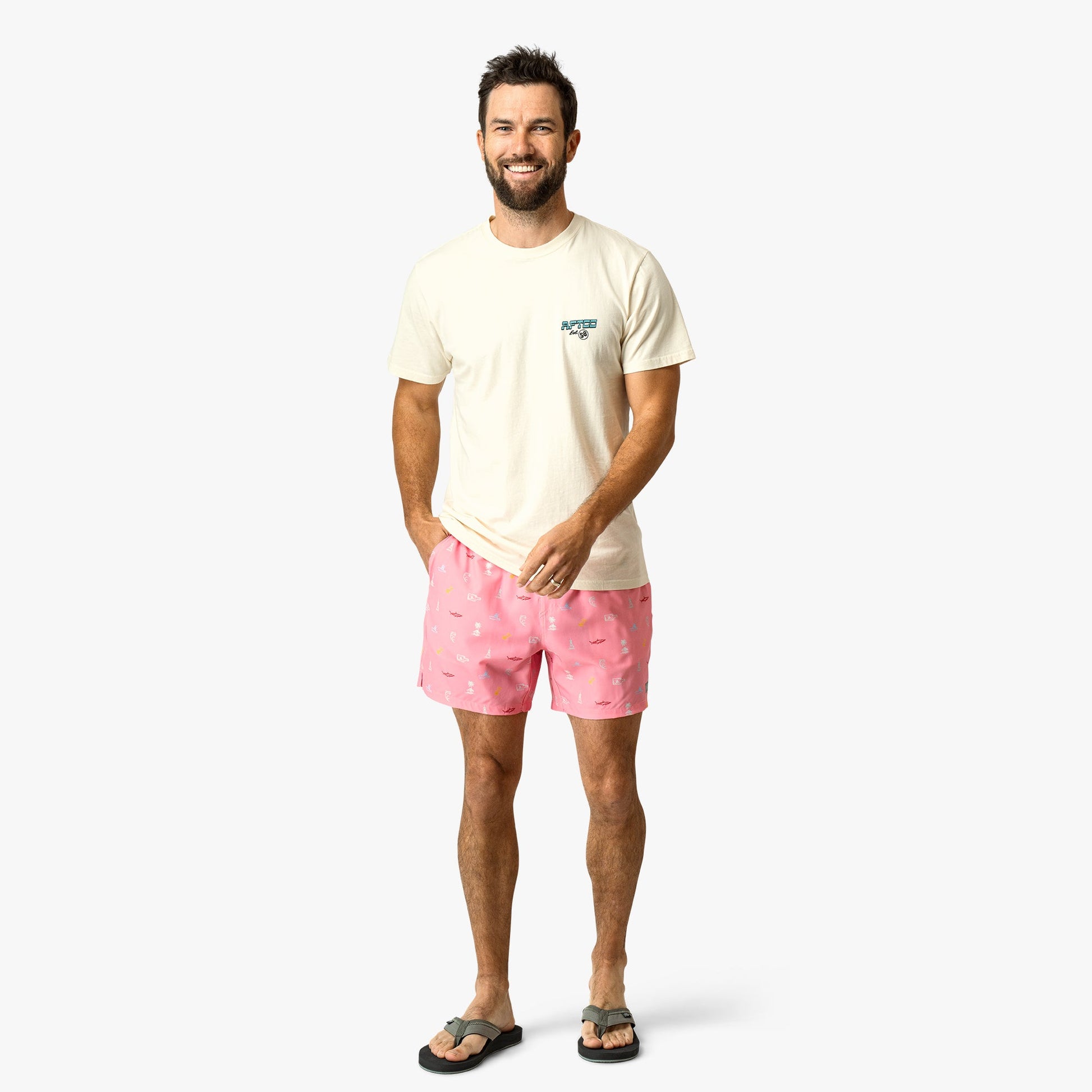 AFTCO Strike Printed Swim Trunks Conch