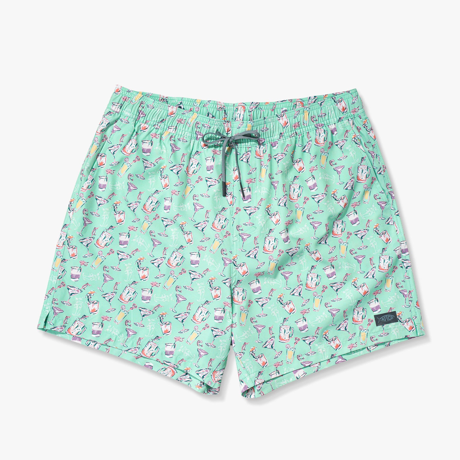 AFTCO Strike Printed Swim Trunks Beach Glass