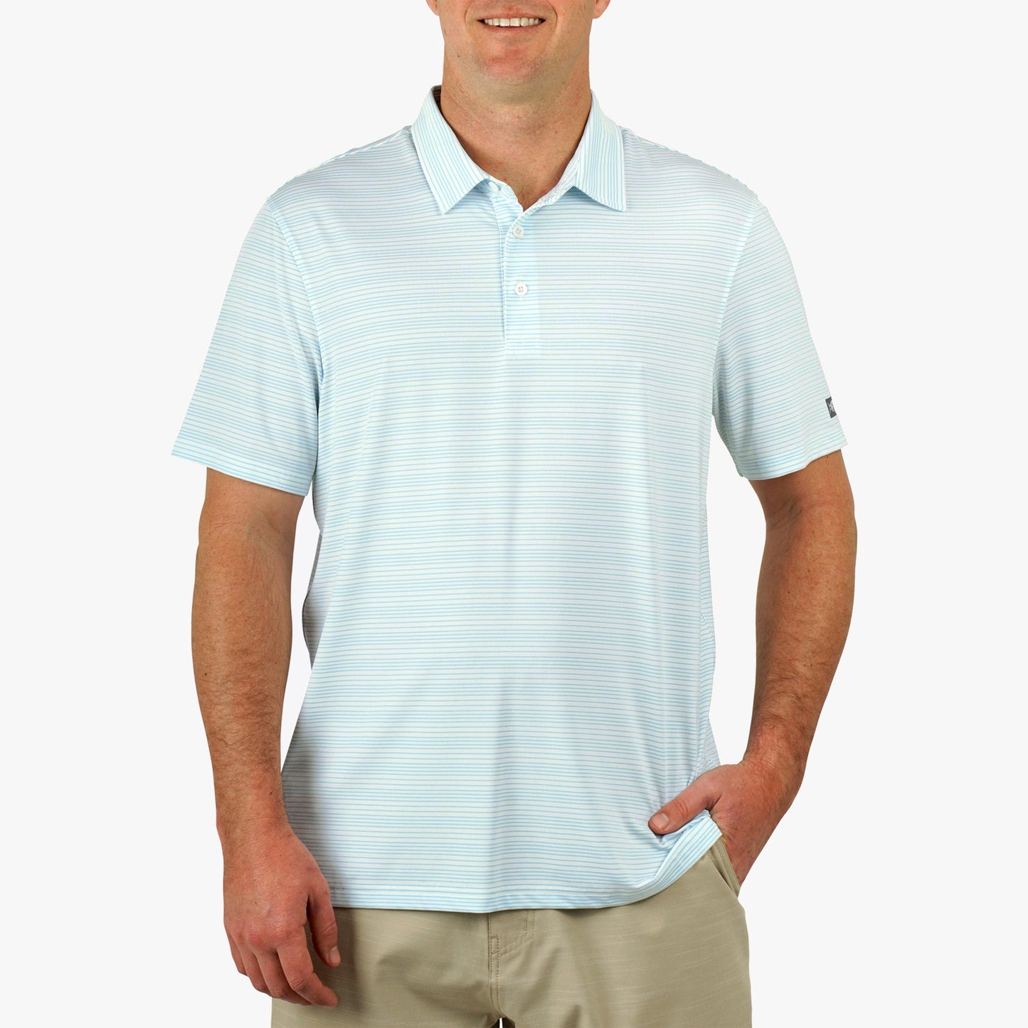 AFTCO Link Performance Polo Beach Glass