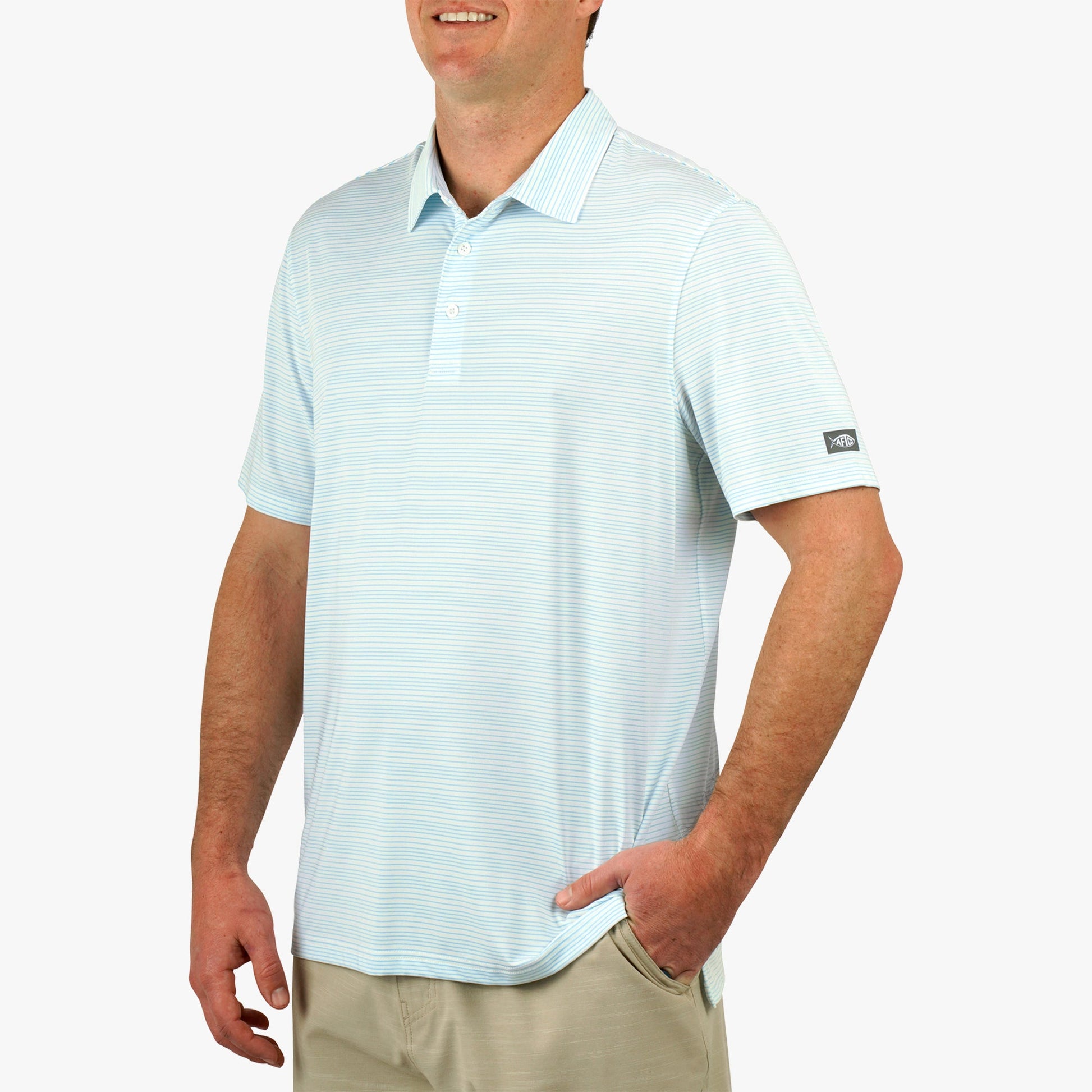 AFTCO Link Performance Polo Beach Glass
