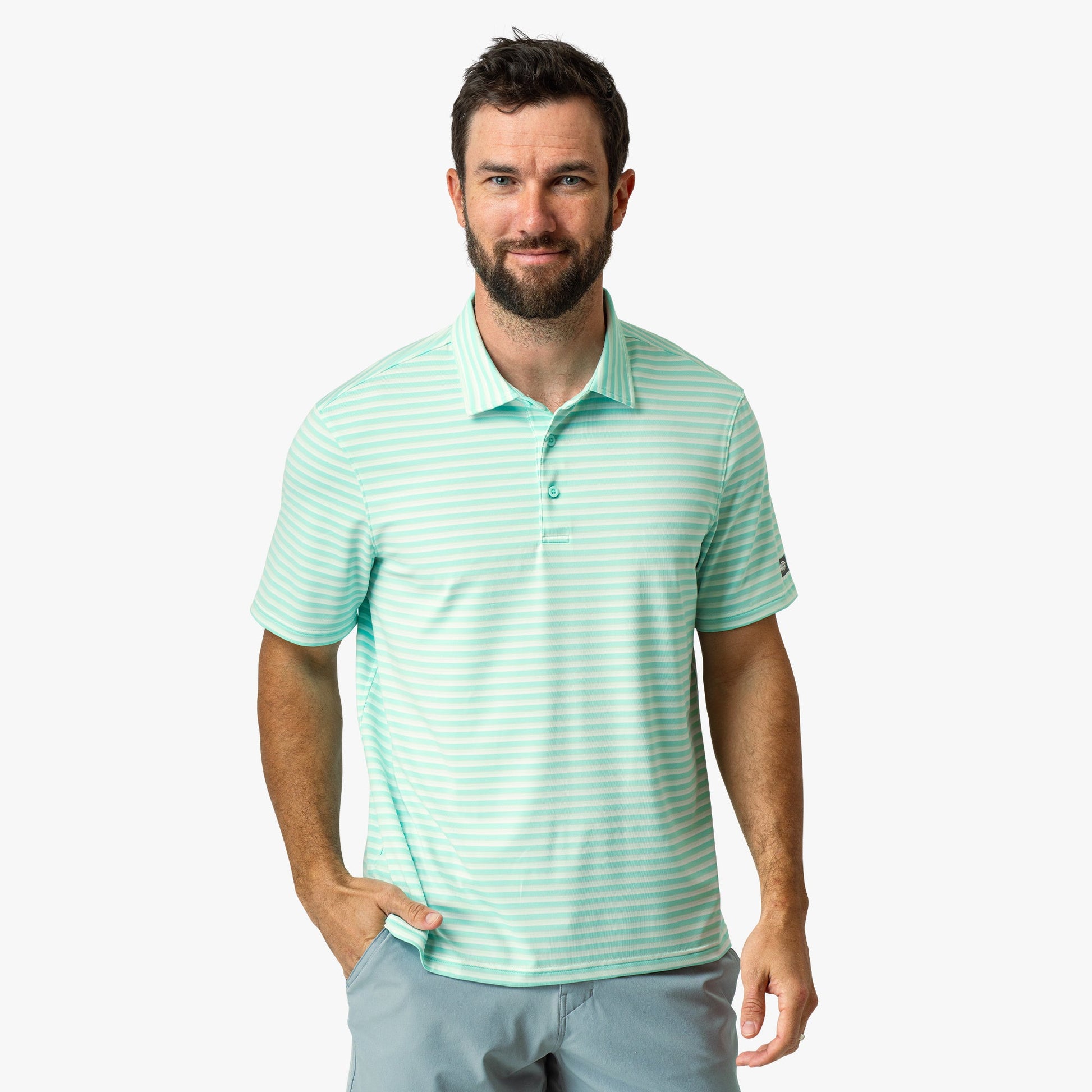 AFTCO Link Performance Polo Beach Glass