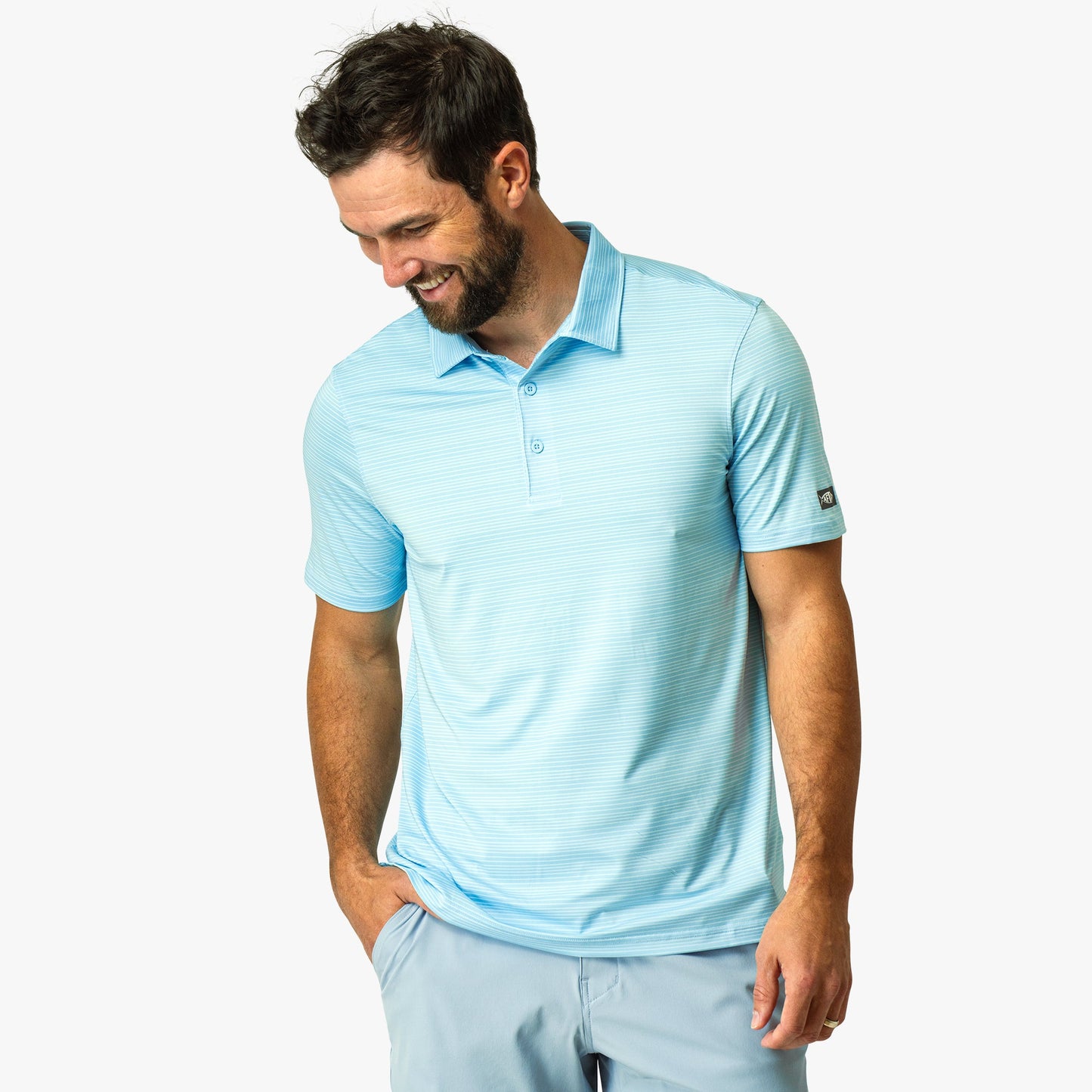 AFTCO Link Performance Polo Beach Glass