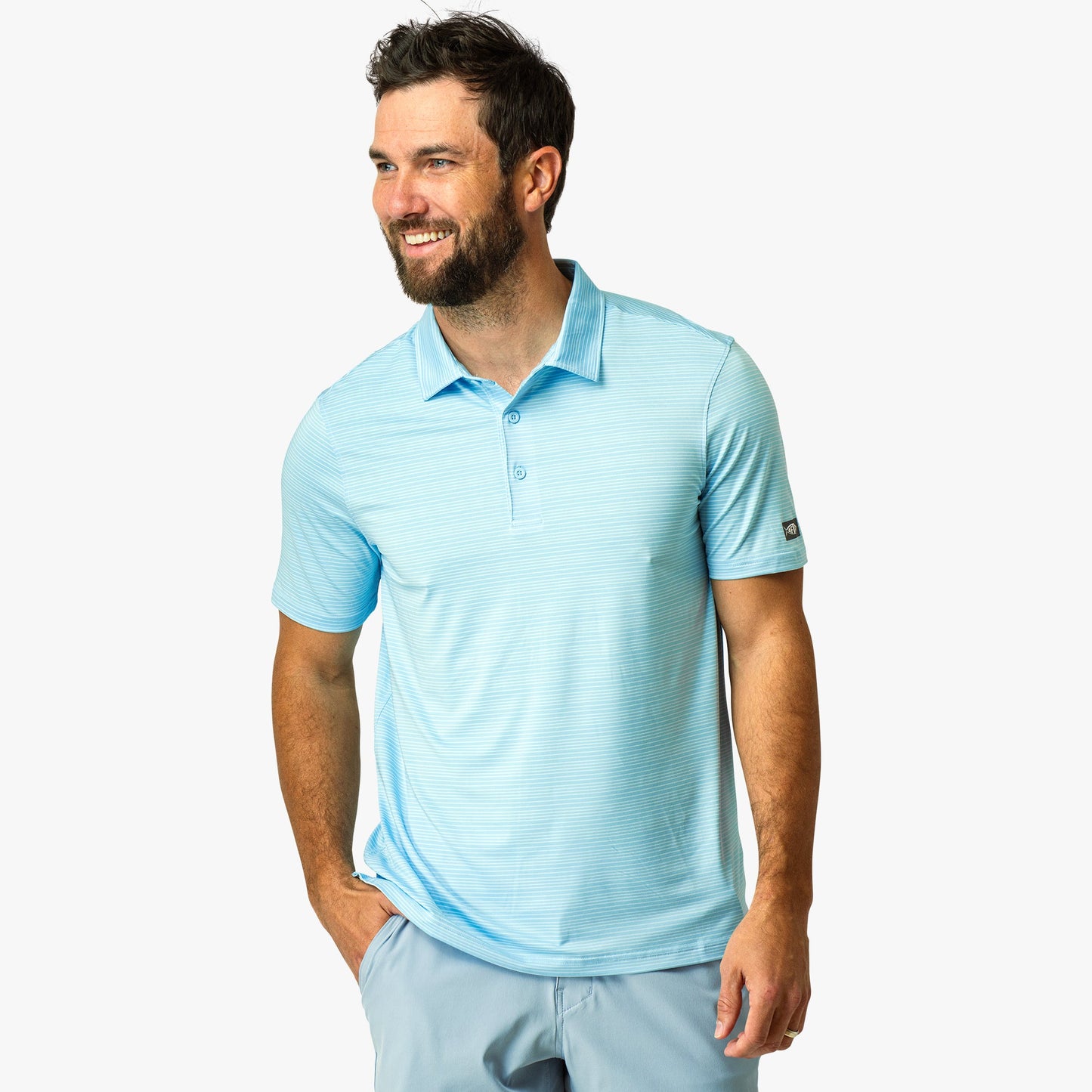AFTCO Link Performance Polo Beach Glass