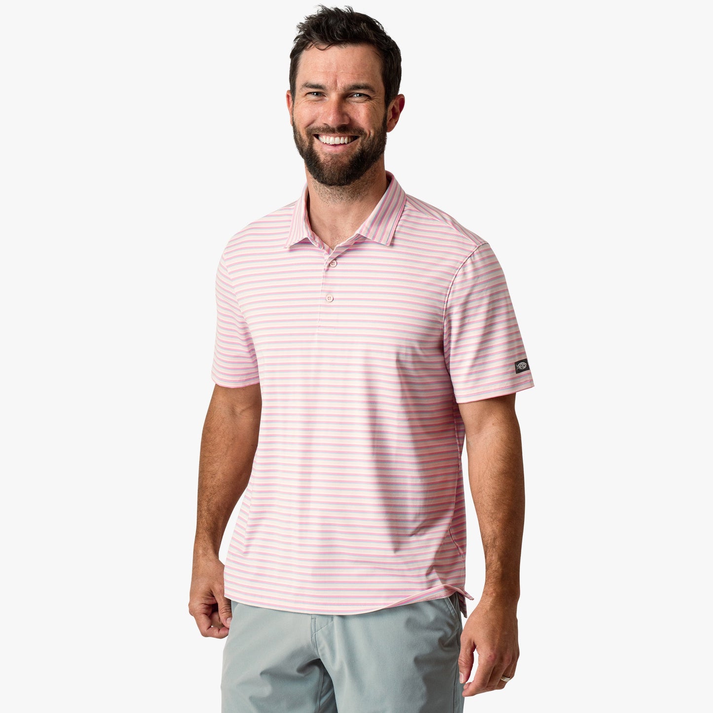 AFTCO Link Performance Polo Beach Glass