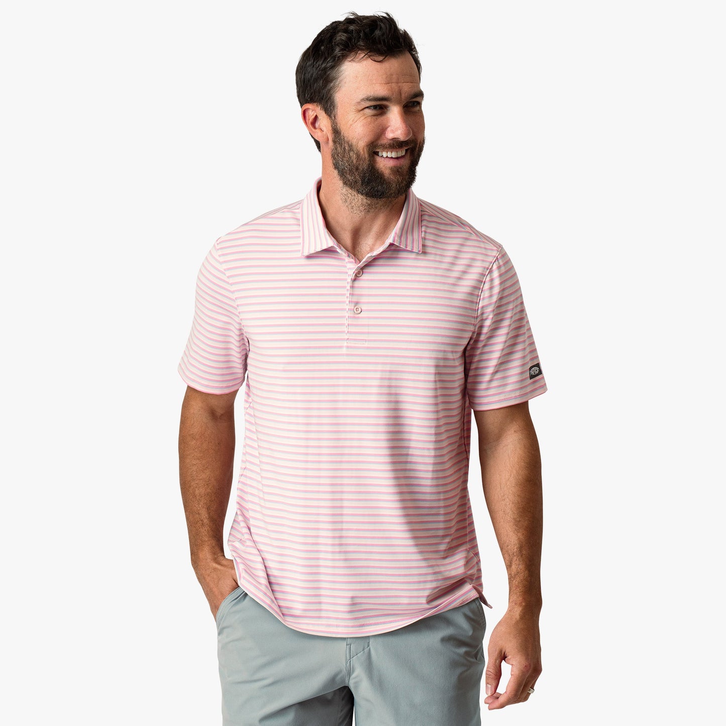 AFTCO Link Performance Polo Beach Glass