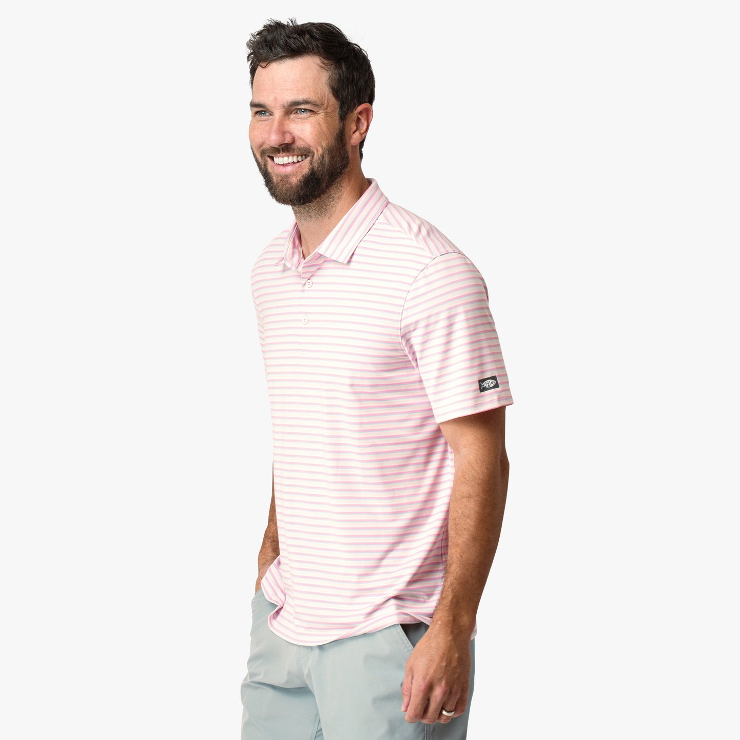 AFTCO Link Performance Polo Beach Glass
