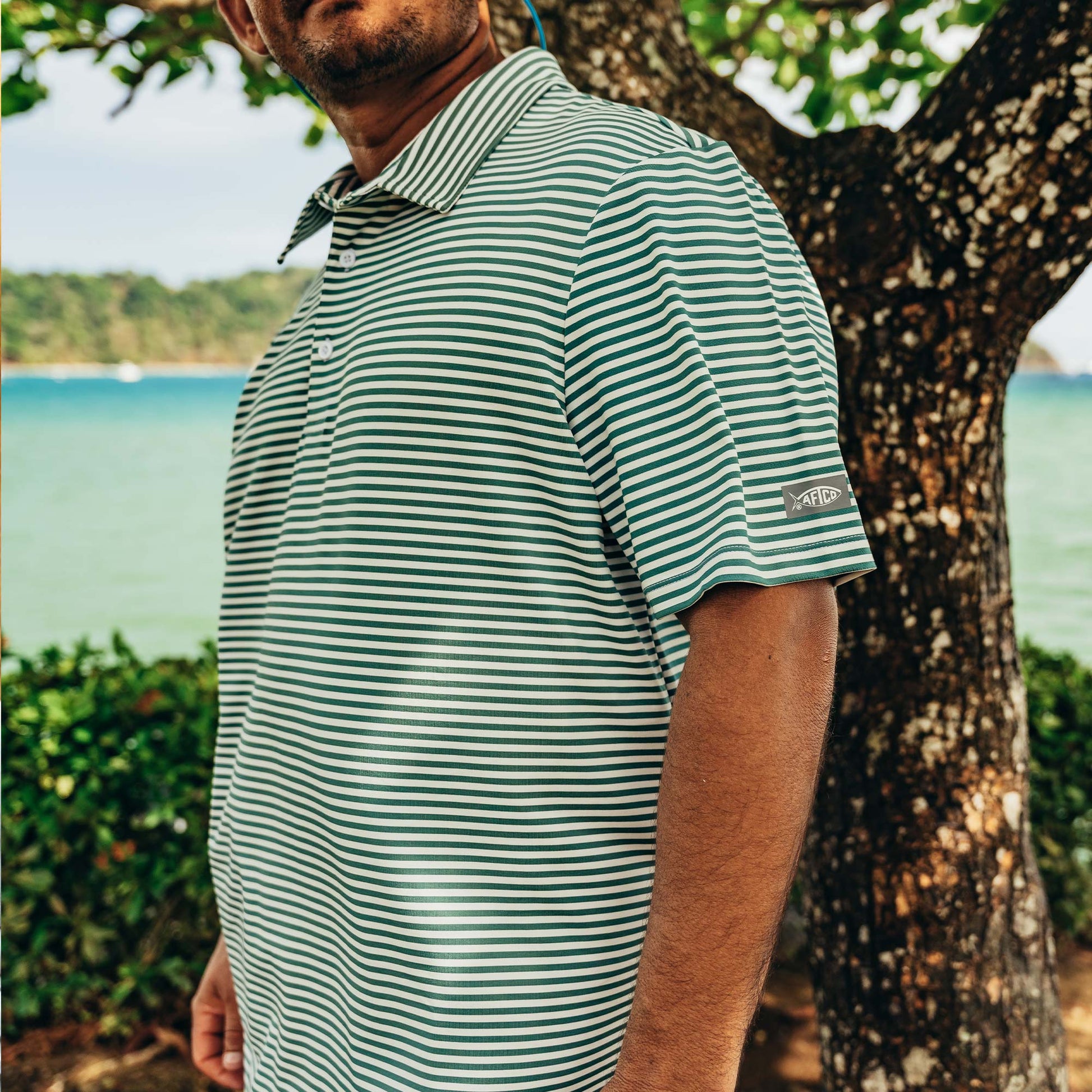 AFTCO Link Performance Polo Beach Glass