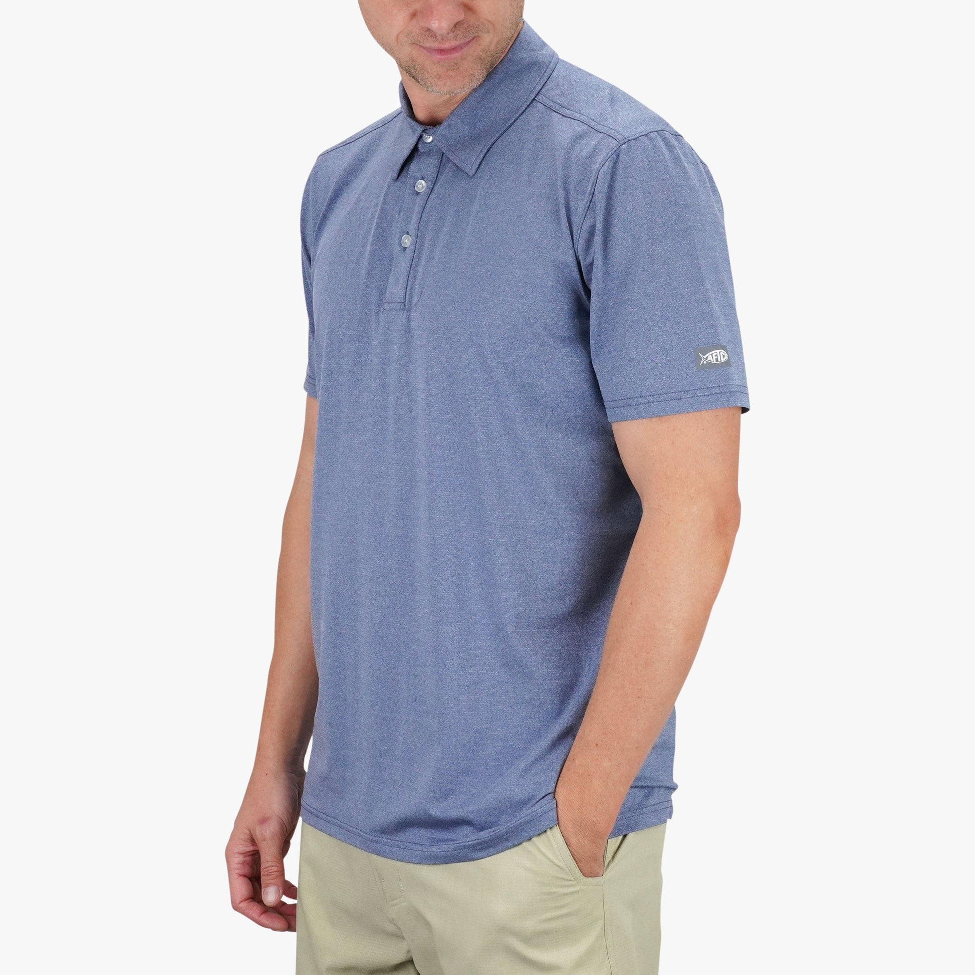 AFTCO Air O Mesh Performance Polo Conch Heather