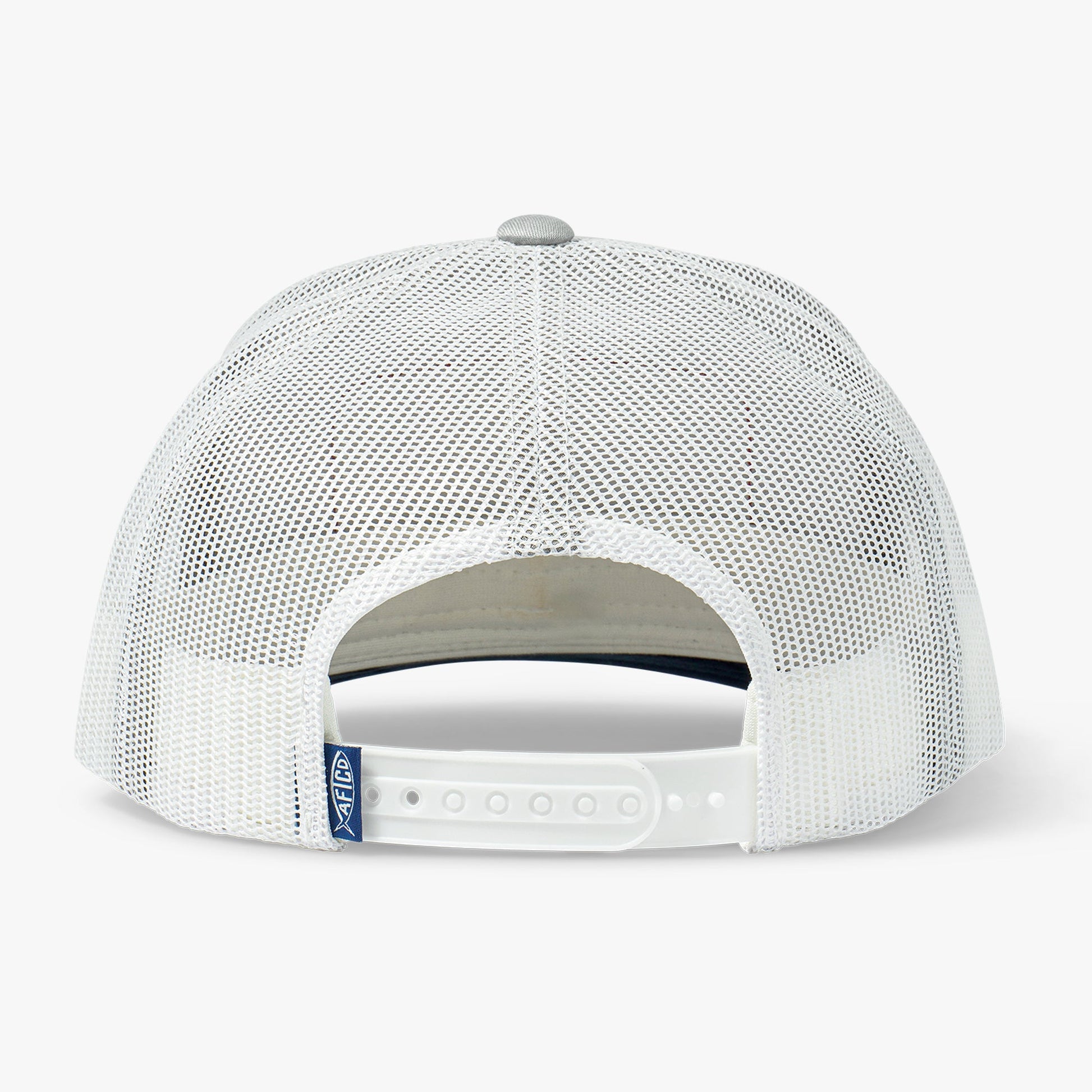 AFTCO Left Em' Biting Fishing Trucker Hat Oyster Gray