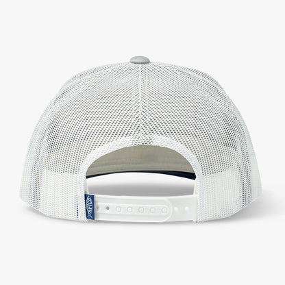 AFTCO Left Em' Biting Fishing Trucker Hat Oyster Gray