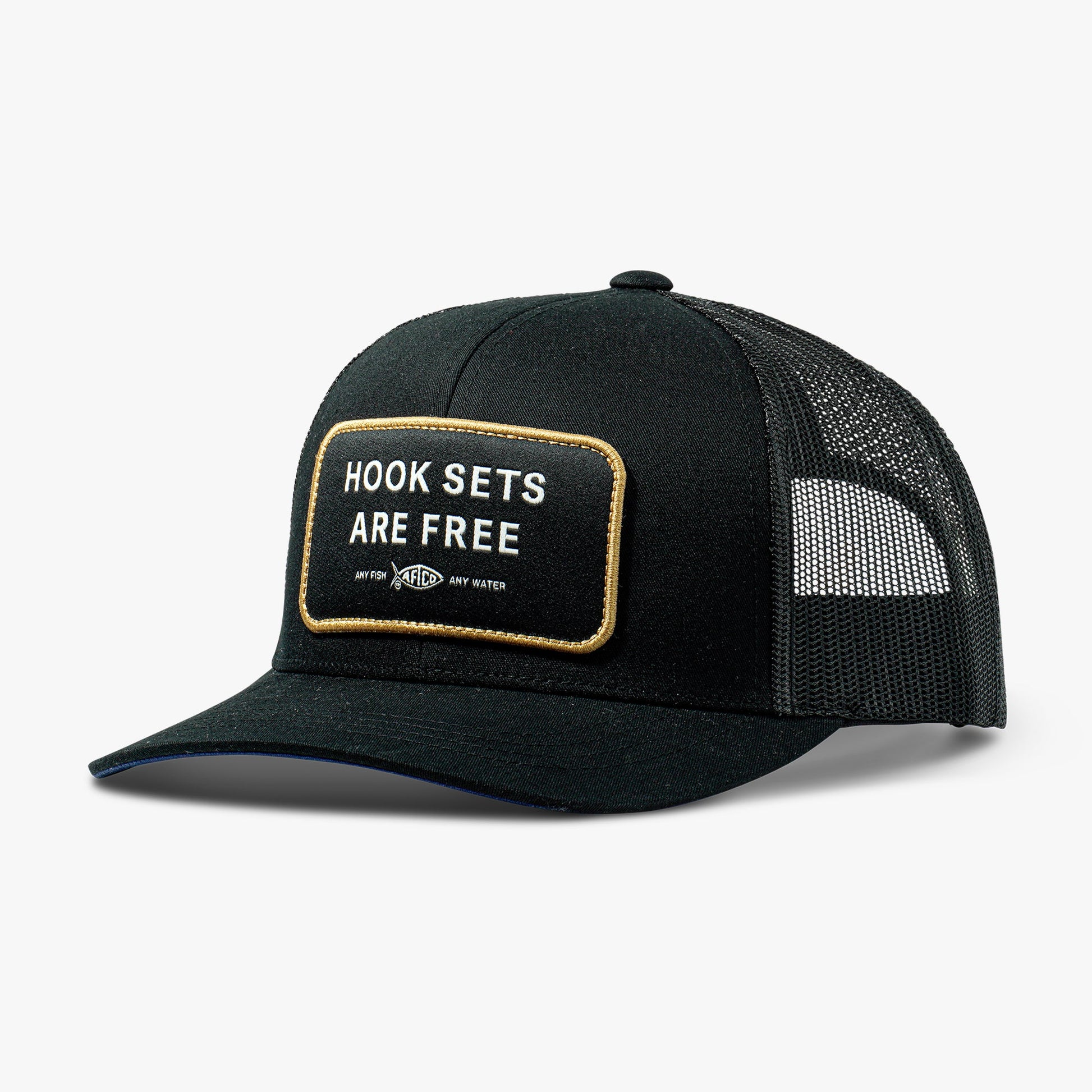 AFTCO Hook Sets Are Free Fishing Trucker Hat Black