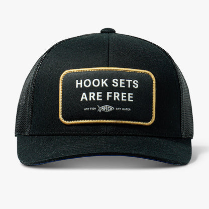AFTCO Hook Sets Are Free Fishing Trucker Hat Black