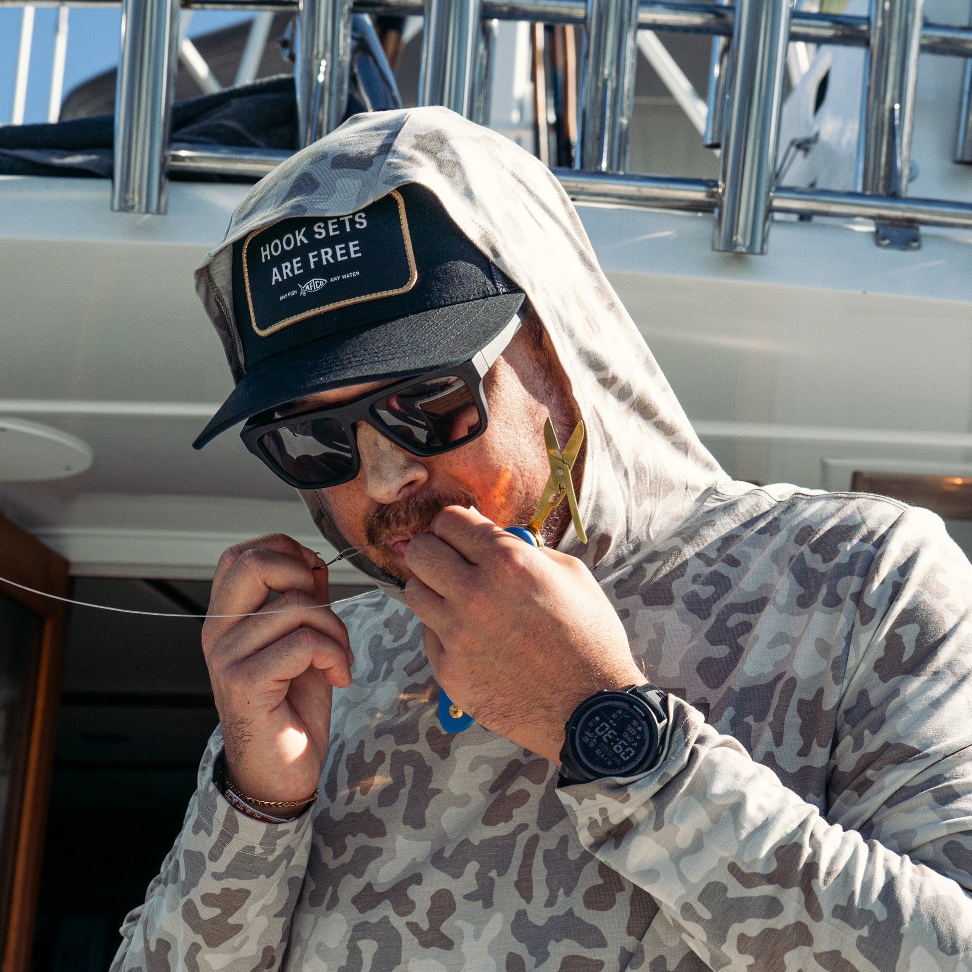 AFTCO Hook Sets Are Free Fishing Trucker Hat Black