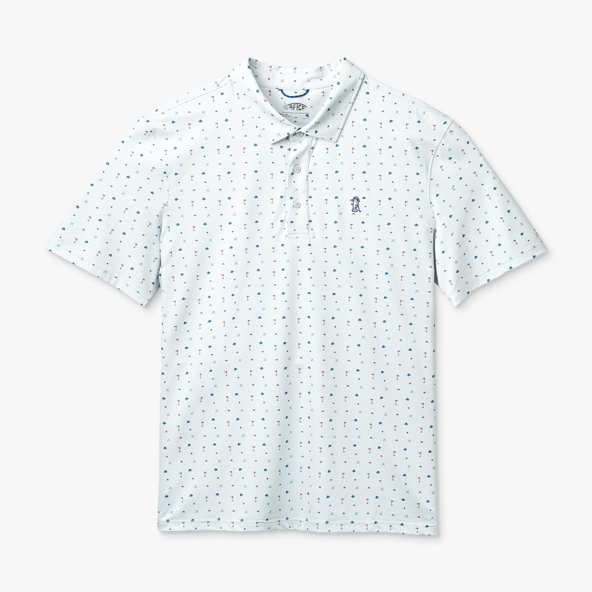 AFTCO Fairwaves Boatbar Performance Polo Blue