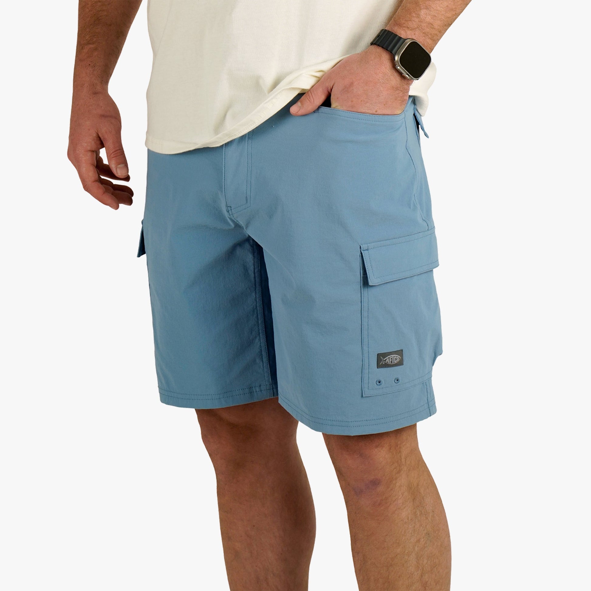 AFTCO Deckhand Fishing Shorts Blue Shadow