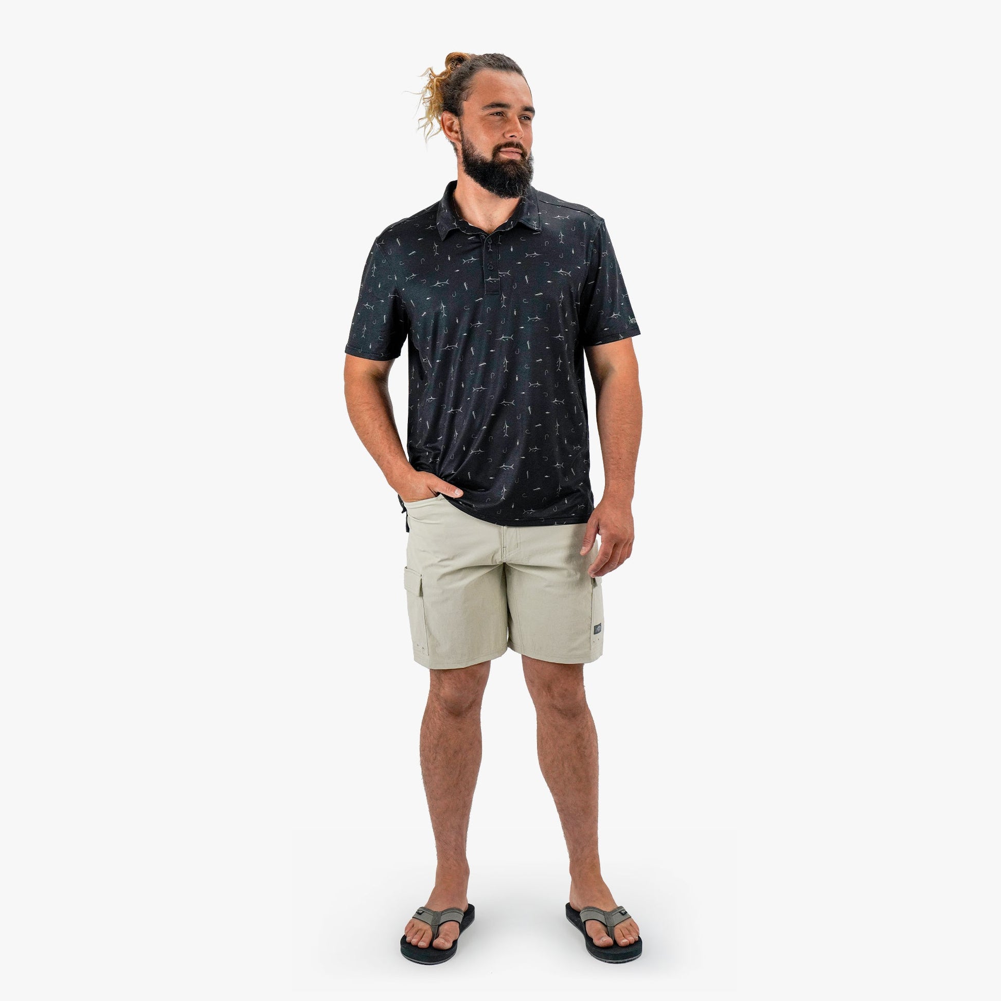 AFTCO Deckhand Fishing Shorts Blue Shadow