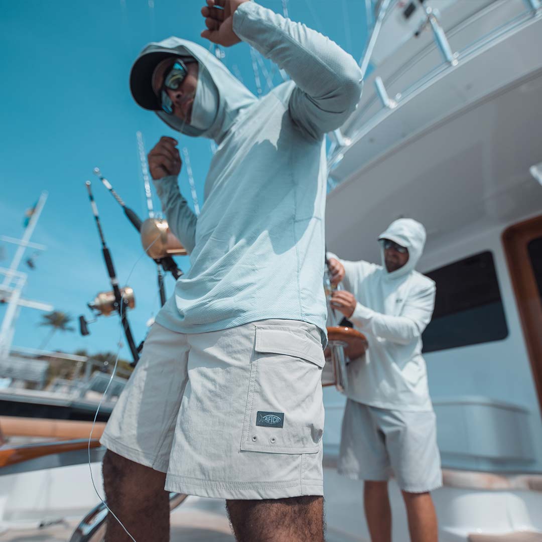 AFTCO Deckhand Fishing Shorts Blue Shadow