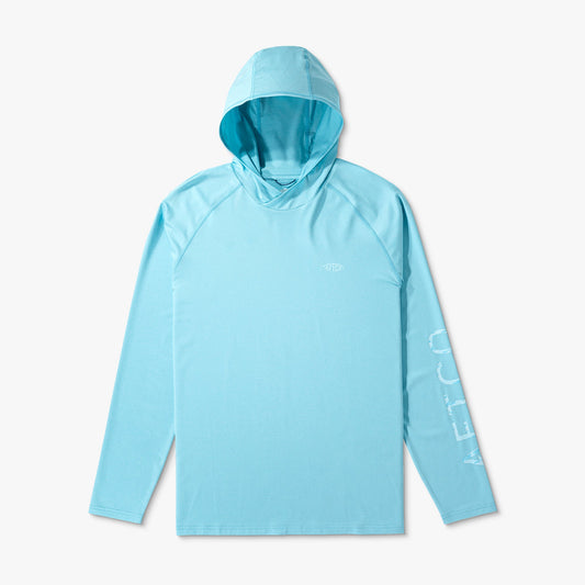 AFTCO Big Guy Samurai Hooded Performance Shirt Splish Splash Heather