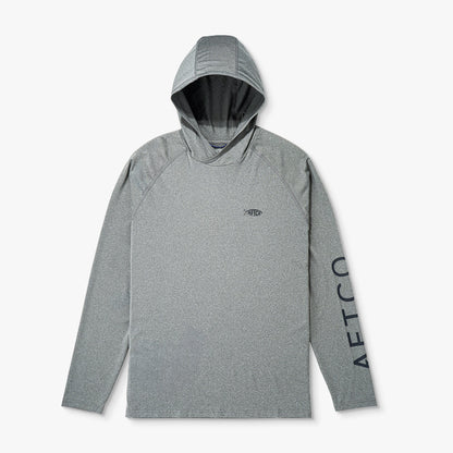 AFTCO Big Guy Samurai Hooded Performance Shirt Splish Splash Heather