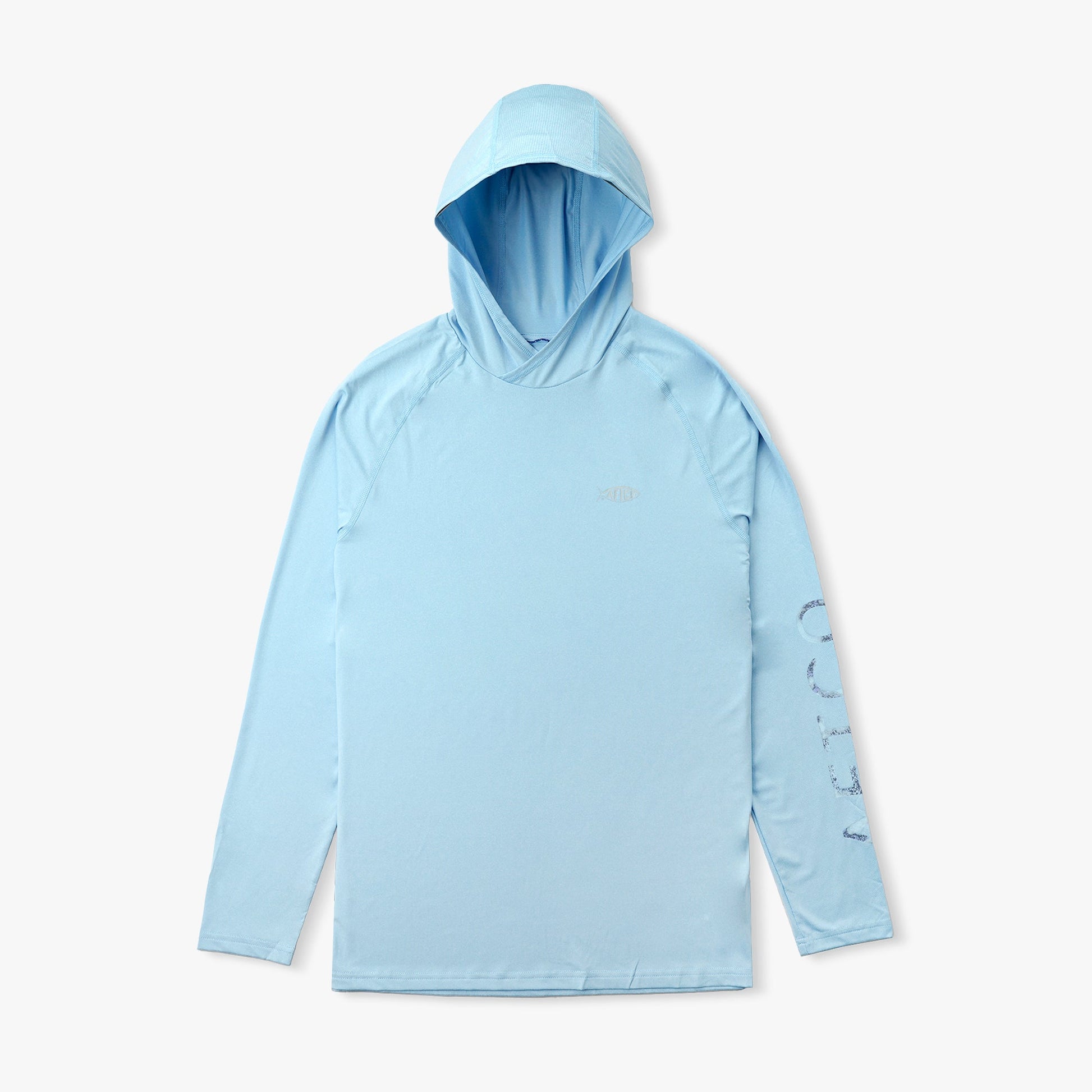 AFTCO Big Guy Samurai Hooded Performance Shirt Splish Splash Heather