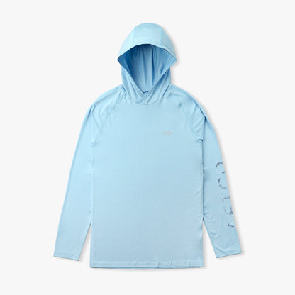 AFTCO Big Guy Samurai Hooded Performance Shirt Splish Splash Heather