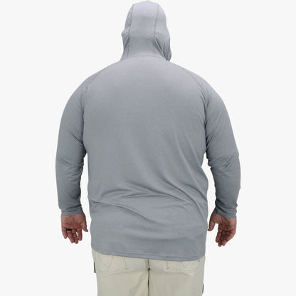 AFTCO Big Guy Samurai Hooded Performance Shirt Splish Splash Heather