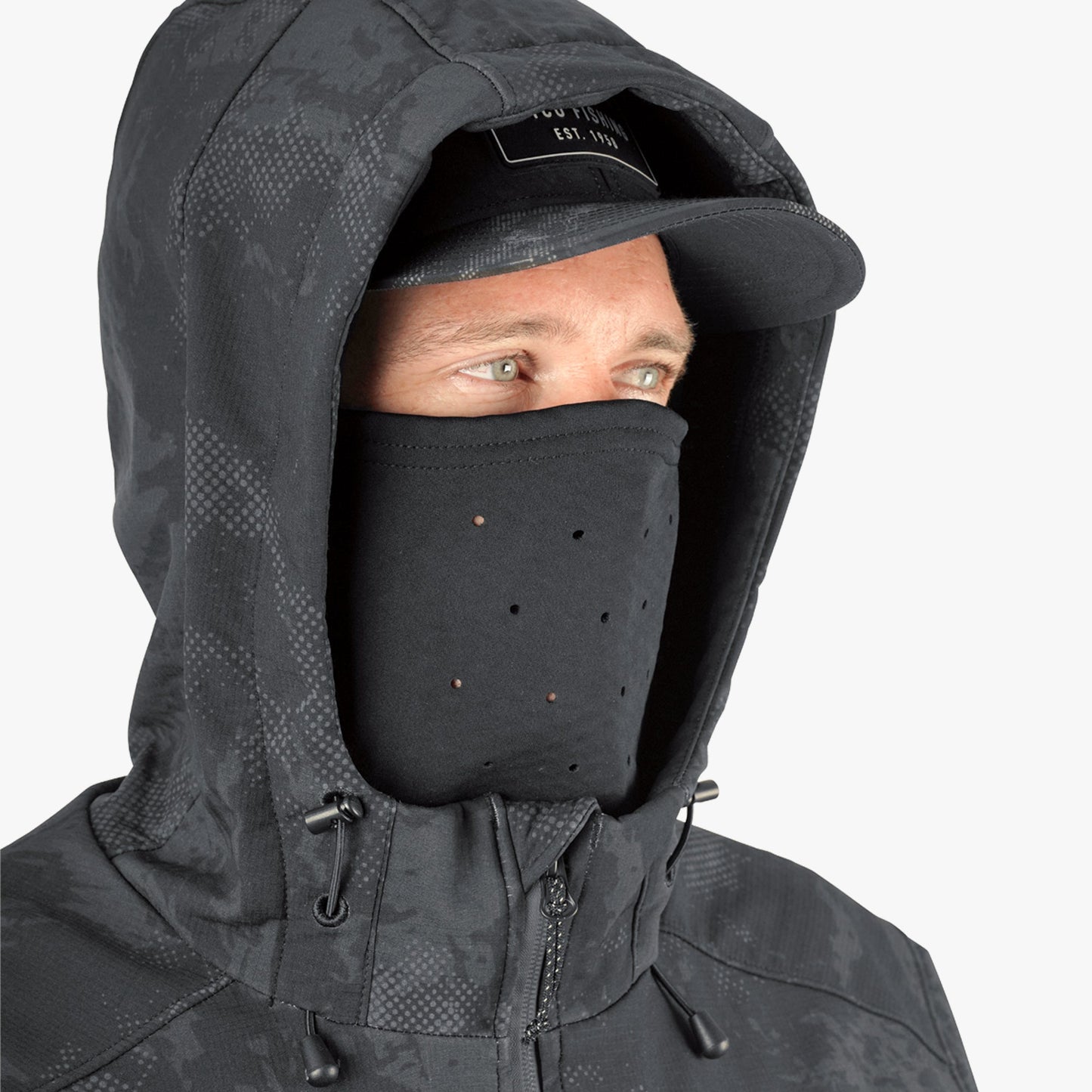 AFTCO Reaper Tactical Zip Up Camo Softshell Jacket Storm Camo