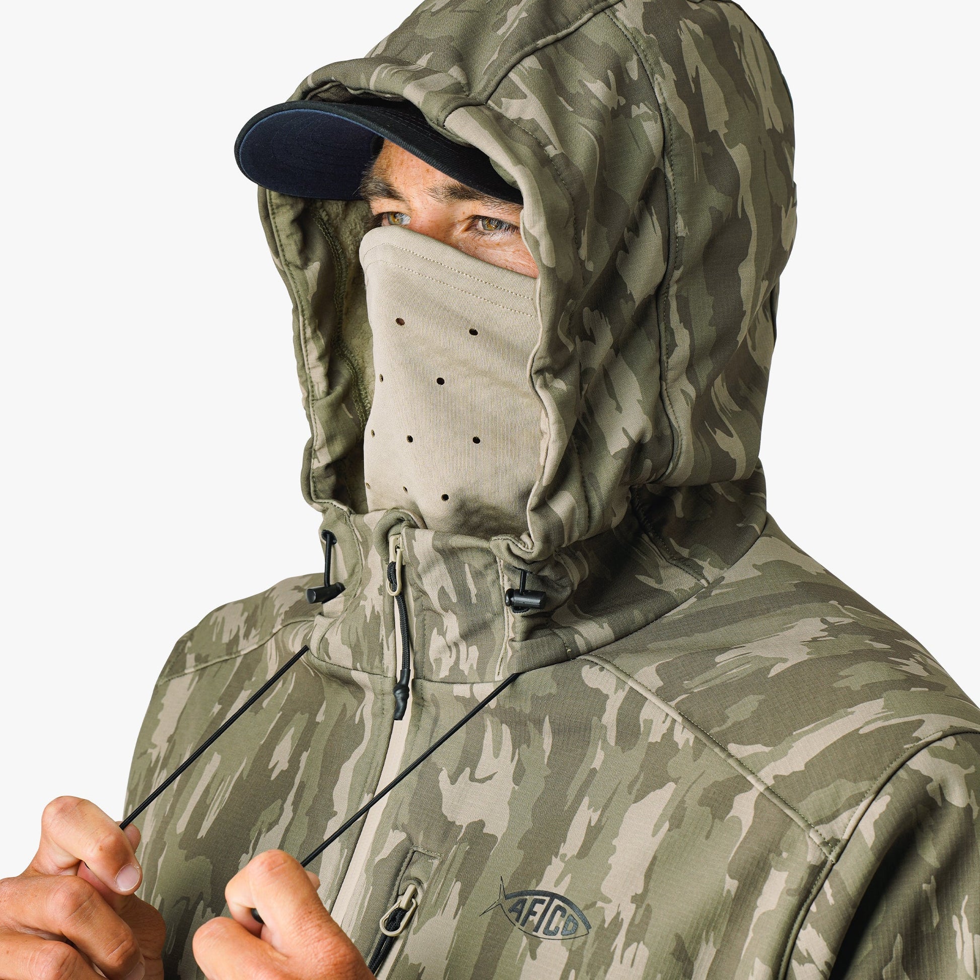 AFTCO Reaper Tactical Zip Up Camo Softshell Jacket Storm Camo