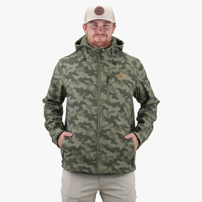 AFTCO Reaper Tactical Zip Up Camo Softshell Jacket Storm Camo