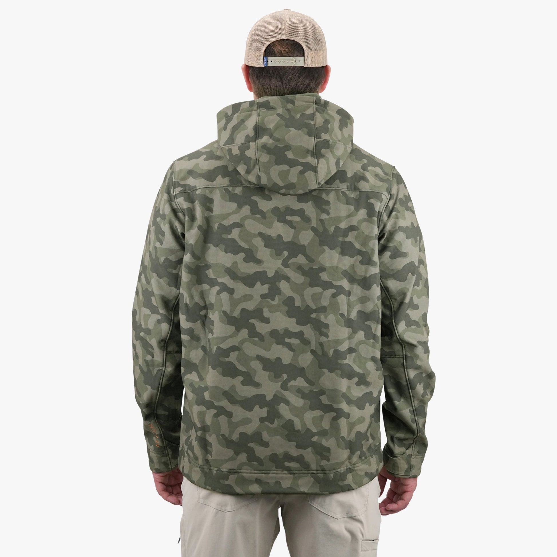 AFTCO Reaper Tactical Zip Up Camo Softshell Jacket Storm Camo