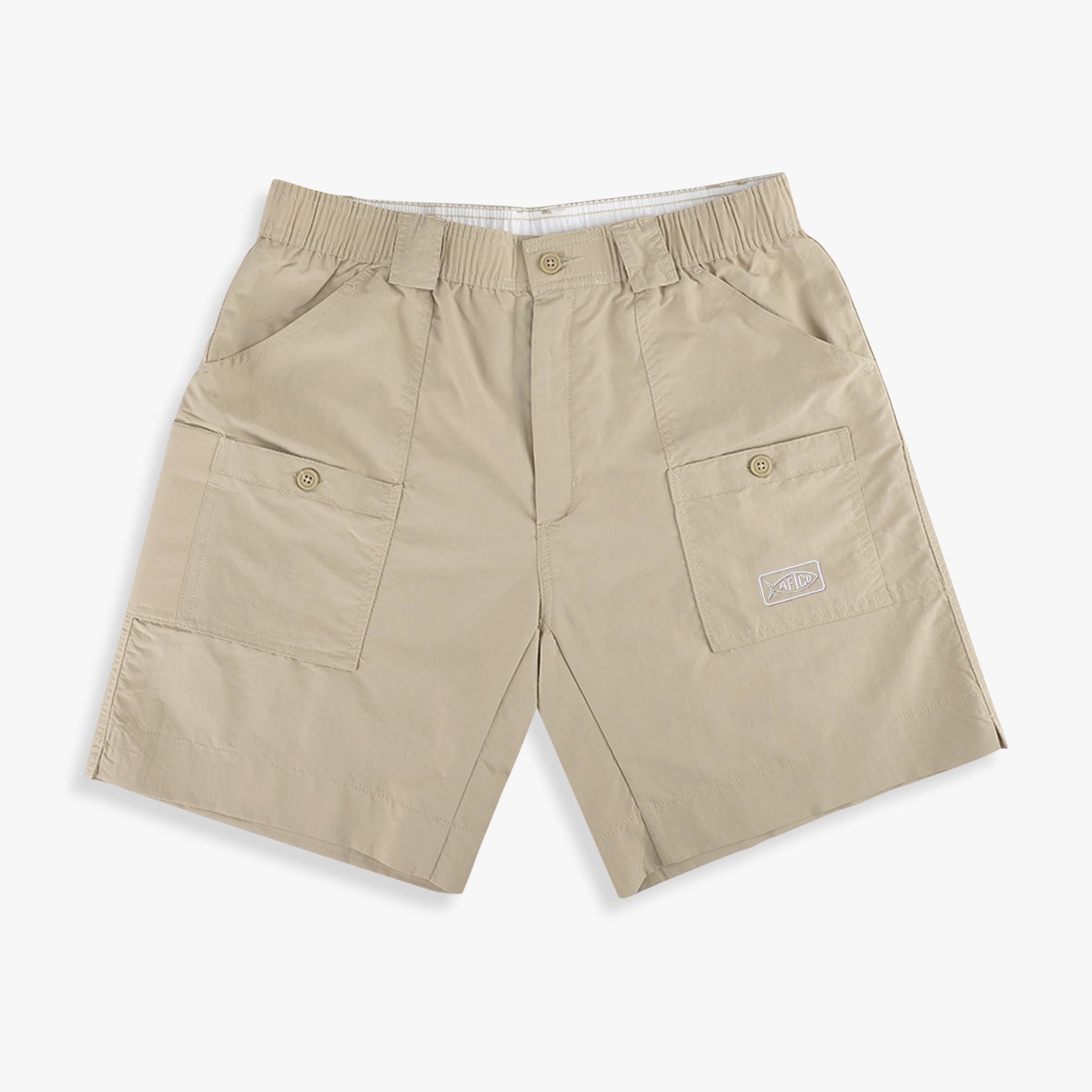 AFTCO Original Mens Fishing Shorts Long - Classic Colors - AFTCO Khaki